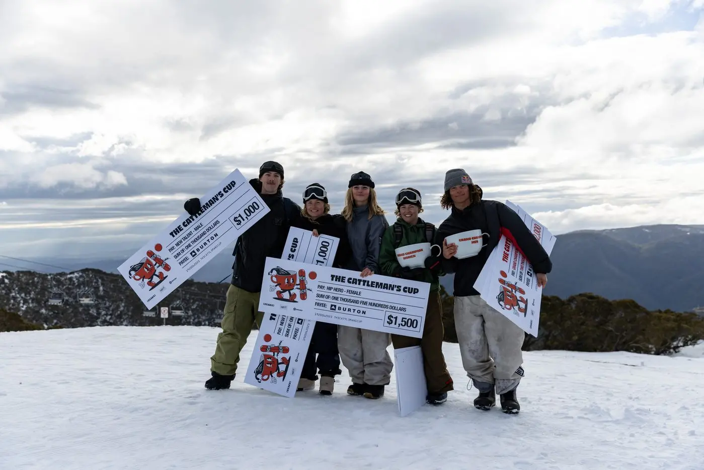 WINNERS: (From left) Josh Vagne, Sophie Nicholls-Austin, Freya Hammerlein, Georgia Nicholls-Austin and Valentino Guseli all walked away with a prize.