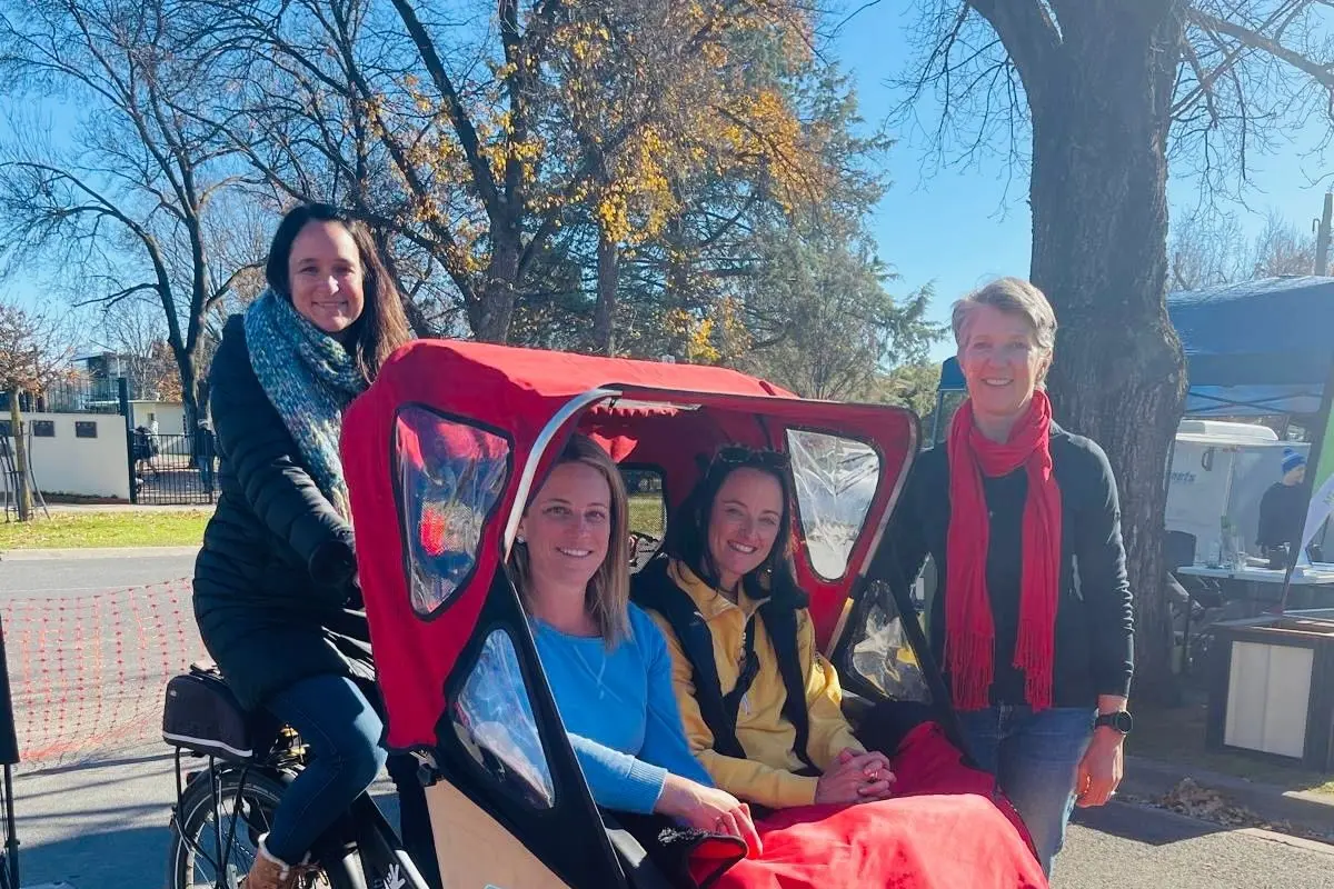 A NEW MODE OF TRANSPORT: Cycling Without Age Mansfield Committee (from left) Narelle Rademaker, Briana Seaton, Louise Hopwood and Sophie Naylor.