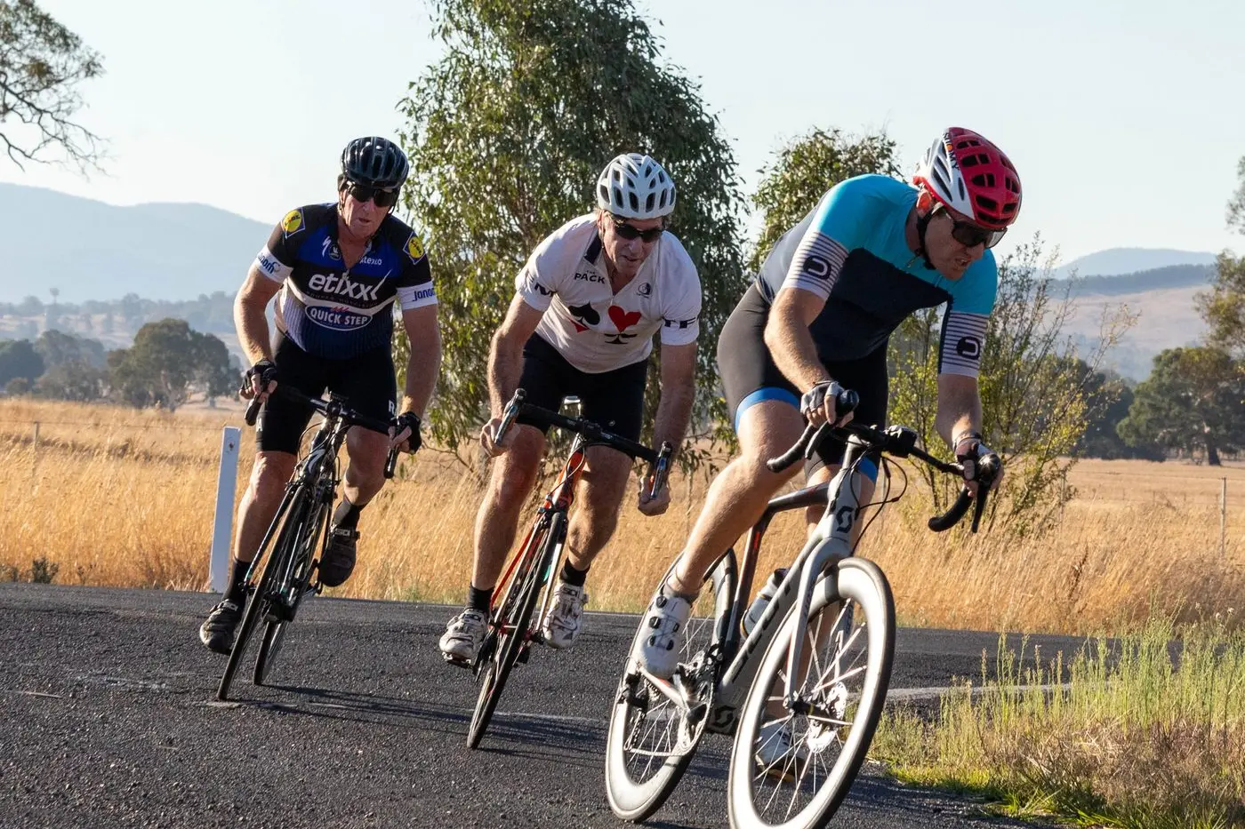 THE WINNING GROUP: Turning into Barwite Road (from left) Heath Hammond, Mick Pearce and Simon Mulvihill. PHOTO: Tony Copland.\\n