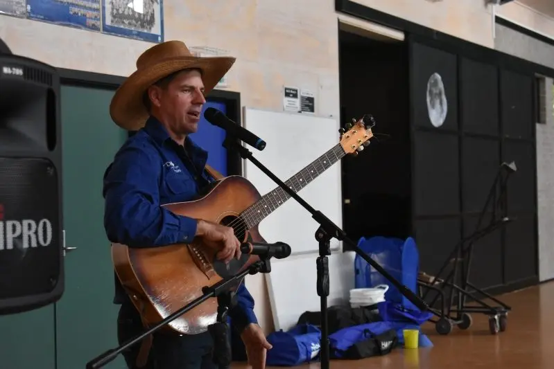 BE INSPIRED: Performer Tom Curtain talked to students at St Mary\\u2019s Primary School on following their dreams and not to be bullied.