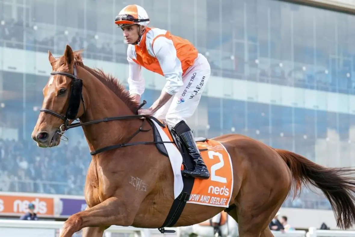 LET\\'S RIDE: Local jockey Billy Egan on Vow and Declare.