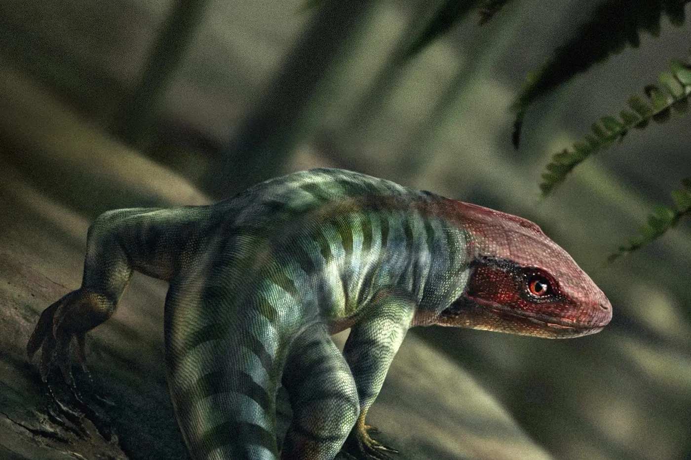 LAND ANIMAL: An artist\\'s impression of the Mansfield track-maker.