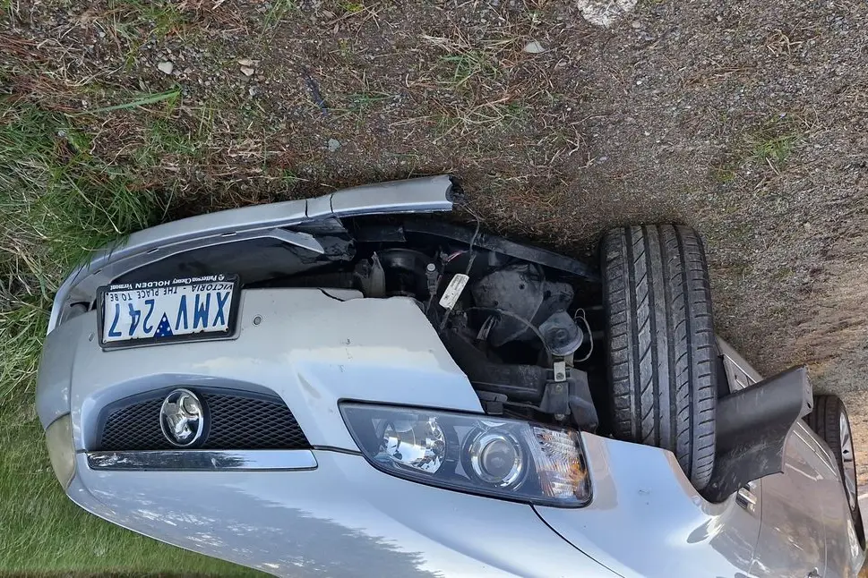 UNLUCKY DRIVER: A car was wrecked after hitting two wombats on the Maroondah Highway at Maindample.