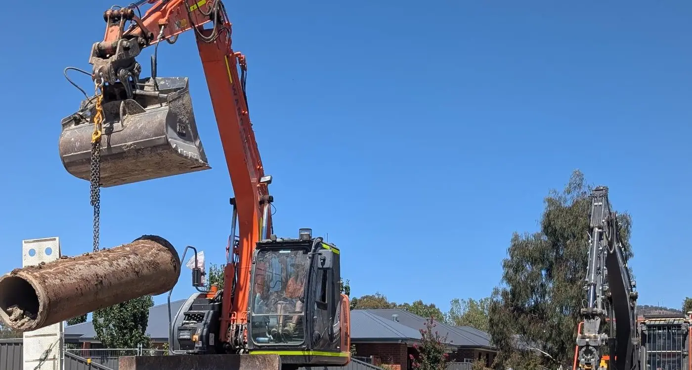 Rowe Street drainage construction works well underway