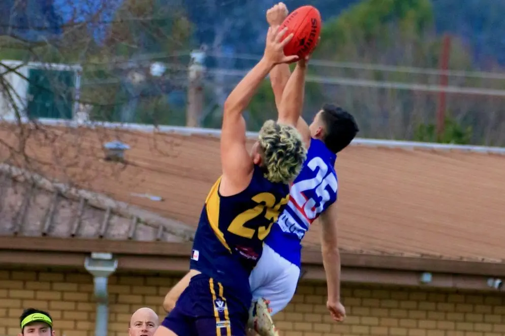 TAKING THE MARK: Eagle Adam Storer soaring high. PHOTOS: Paul Martin