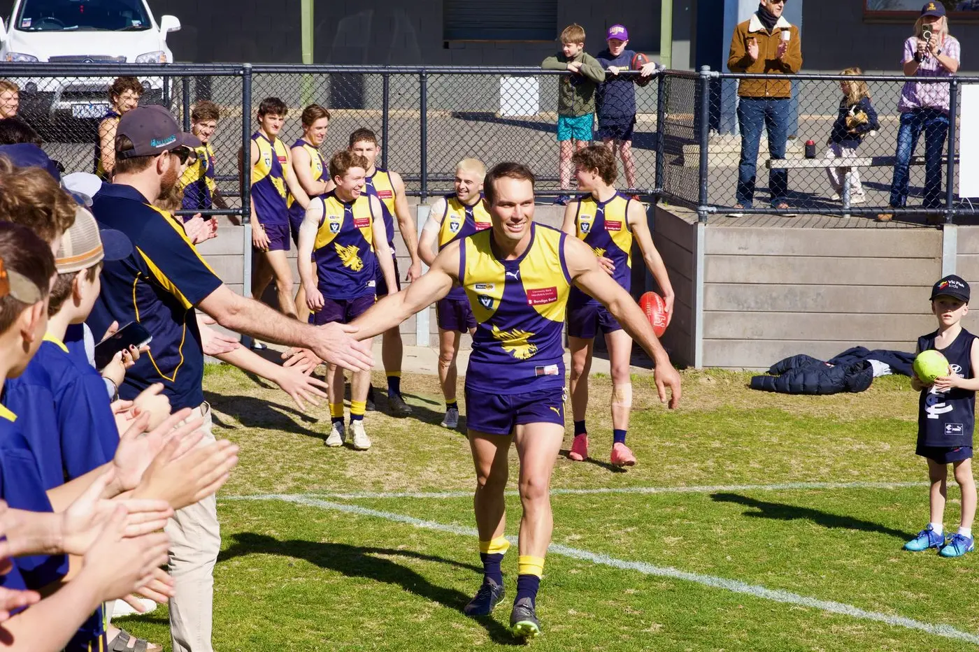BRETT\\'S BIG DAY:\\nPlayer/Coach Jack Hutchins was delighted to celebrate Brett Mahoney\\'s 200th game in such a famous win. PHOTOS: Paul Martin