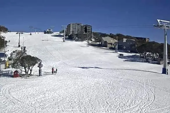 A RARE SIGHT: Despite it being the middle of winter and having some decent coverage, Mt Buller snow cameras are showing little action on Bourke Street.