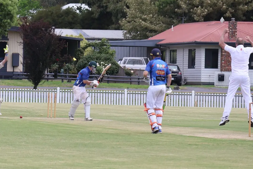 BREAKING THROUGH: Delatite B grade celebrates a crucial breakthrough against Beechworth Wanderers. Despite this, dropped catches and the scorching conditions hampered Delatite\\u2019s efforts, allowing Beechworth to post 7/154. In reply, Delatite\\u2019s chase faltered under consistent bowling pressure, finishing at 7/98 in their final home game of the season. PHOTO: Adam Wagstaff