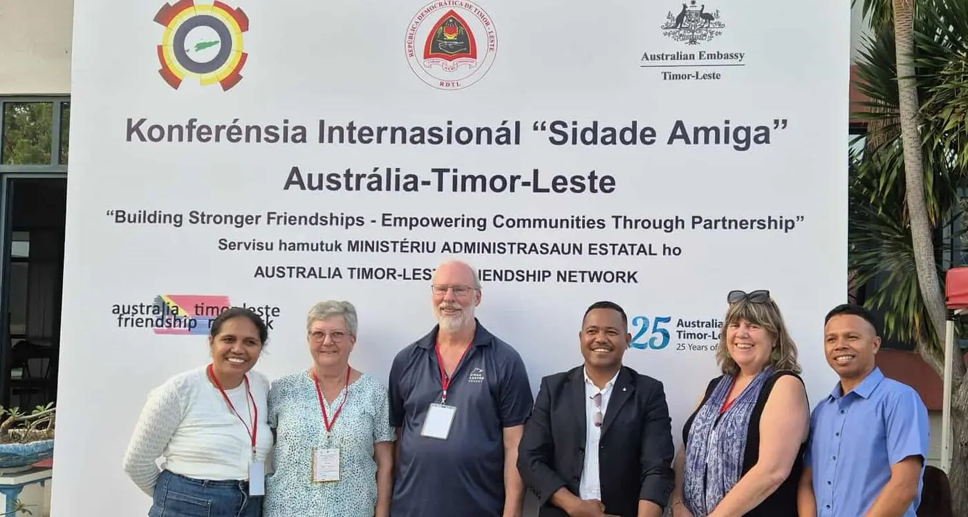 Friends conference across the sea to Timor-Leste