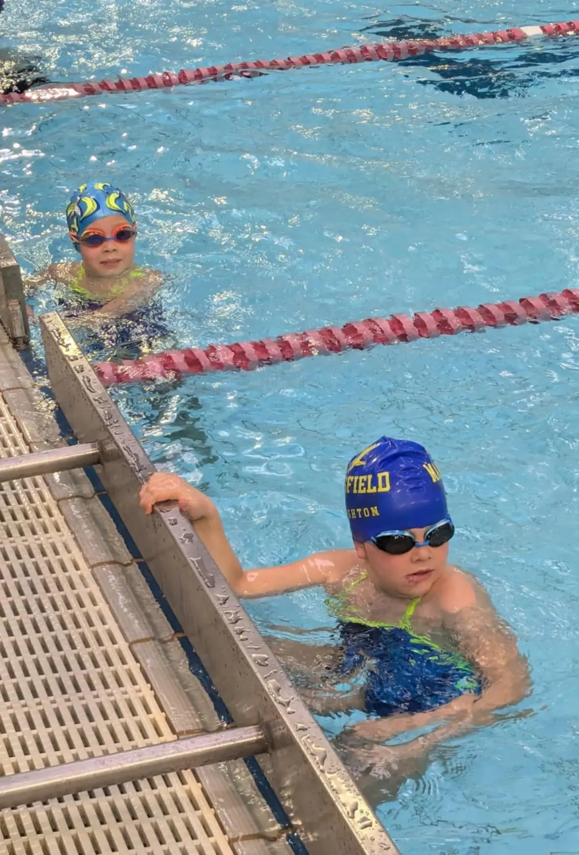 MAKING WAVES: (from left) Frankie McCoombe and Clara Creighton made the most the 25 metre race. PHOTOS: Alli Walker