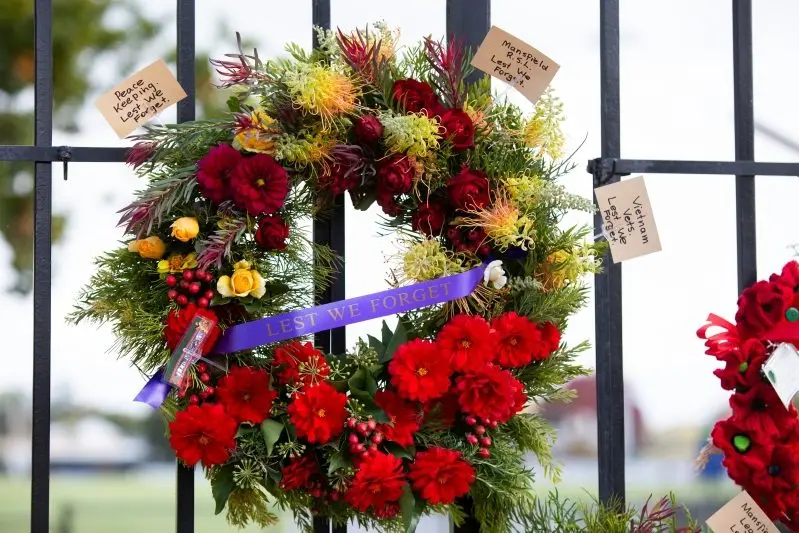 One of the many wreaths placed on the Menin Gates in Mansfield. PHOTOS: Sandra Lee Photography