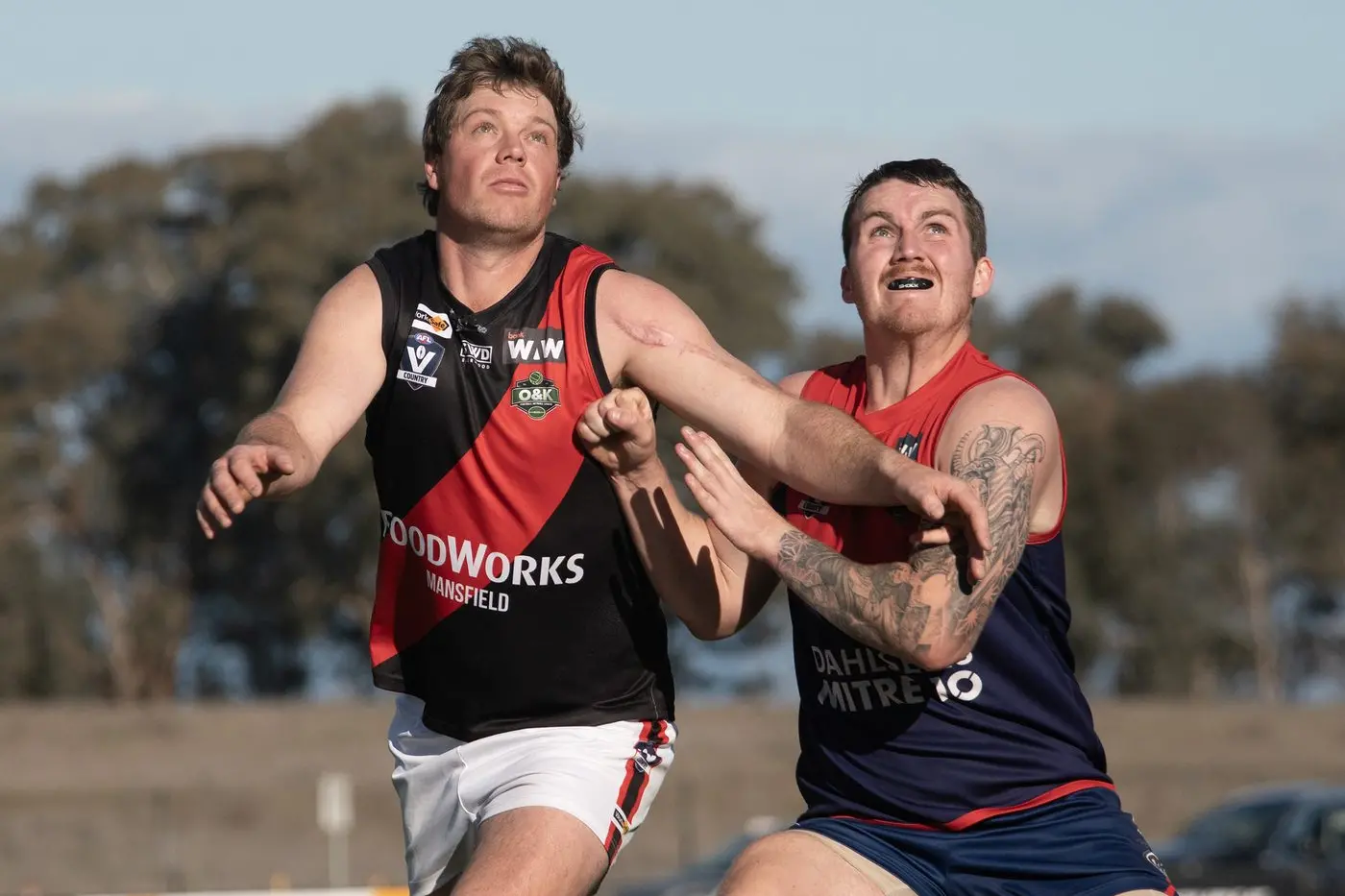 BOMBERS BOW OUT: James Fox (pictured) keeps his eyes on the ball as Bonnie Doon fall agonisingly short against the Milawa Demons. PHOTOS: Melissa Beattie