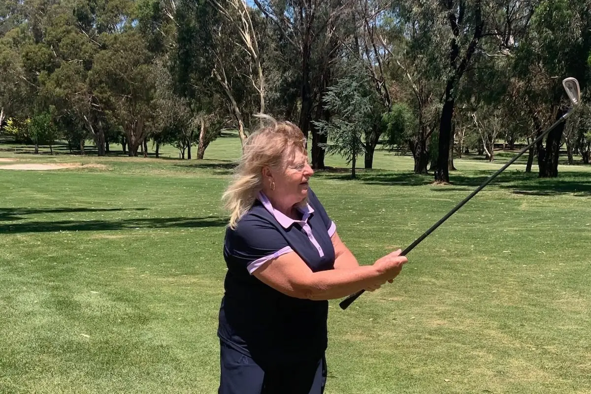 CLEANING UP: Kerri Nicol on her way to winning Monthly Medal.