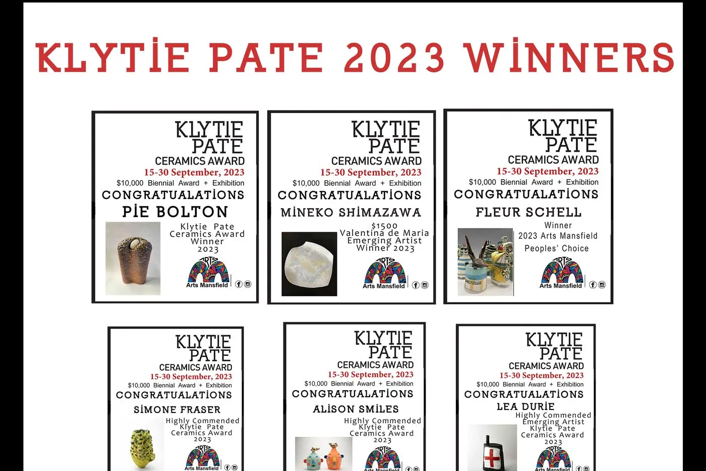 WINNERS: It has been another highly-successful Klytie Pate.