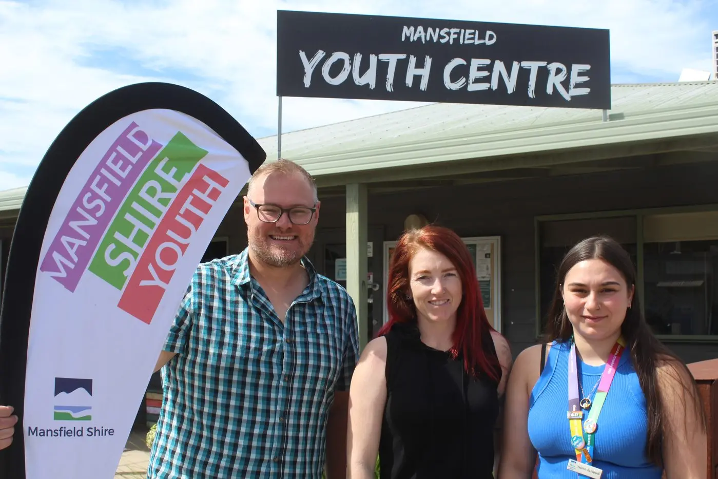 YOUTH CENTRE OPEN: Gareth MacDonald, Emma Kay and Yasmin Azzopardi outside Mansfield\\'s Youth Centre which will hold an open day on March 16.