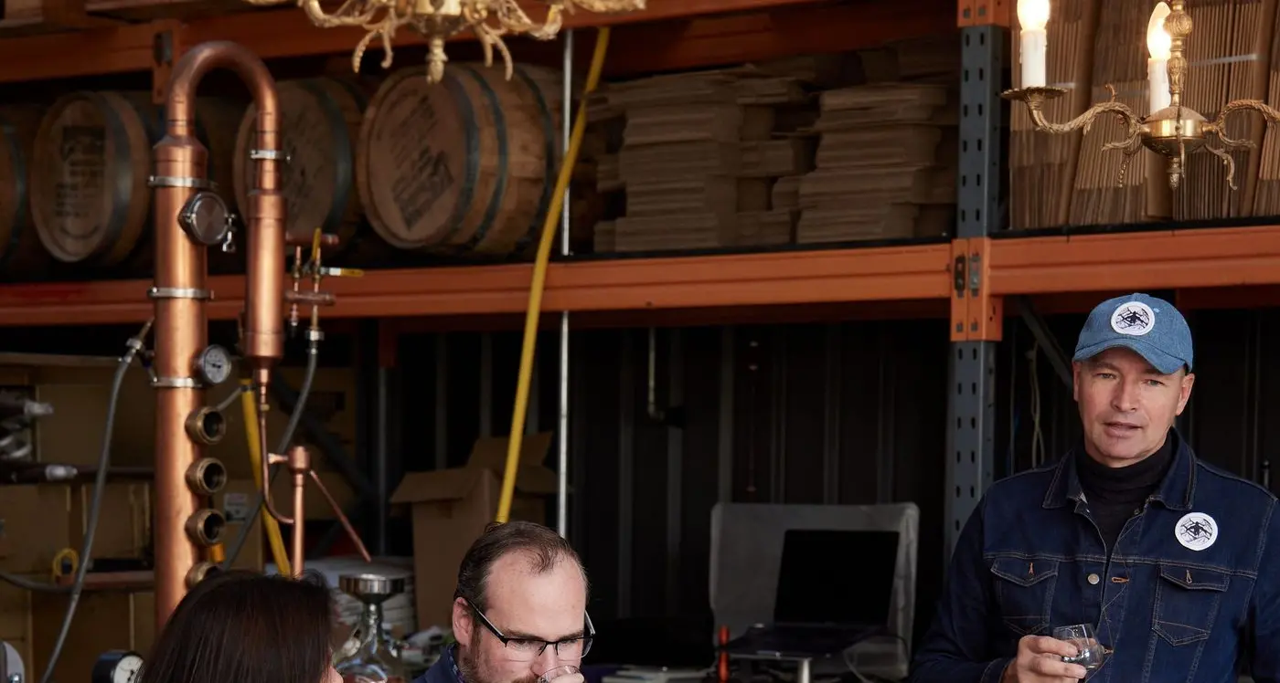 Tasting pods at Swiftcrest Distillery