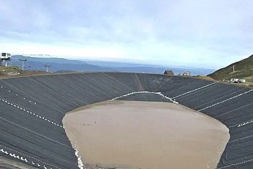 DAMN FINE: Mt Buller\\'s new dam when it was in construction last  year.
