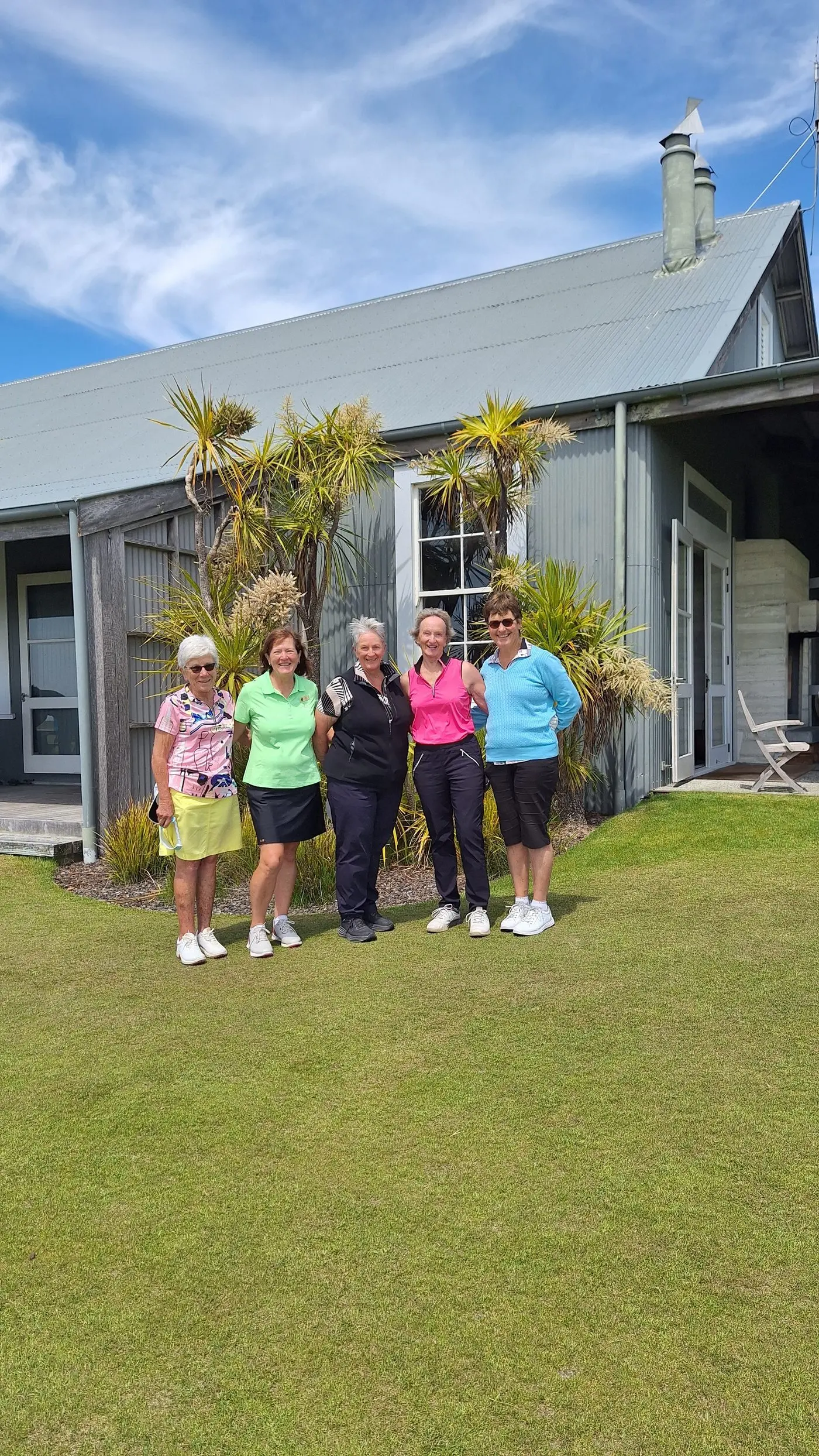 ACROSS THE DITCH: Last week five Mansfield ladies flew to New Zealand to play a golf competition on four courses in four days. (From left) Sue Parsons, Linda Terry, Shelly Comerford, Marg Franke-Williams and Marion Sargeant in New Zealand. PHOTO: Supplied