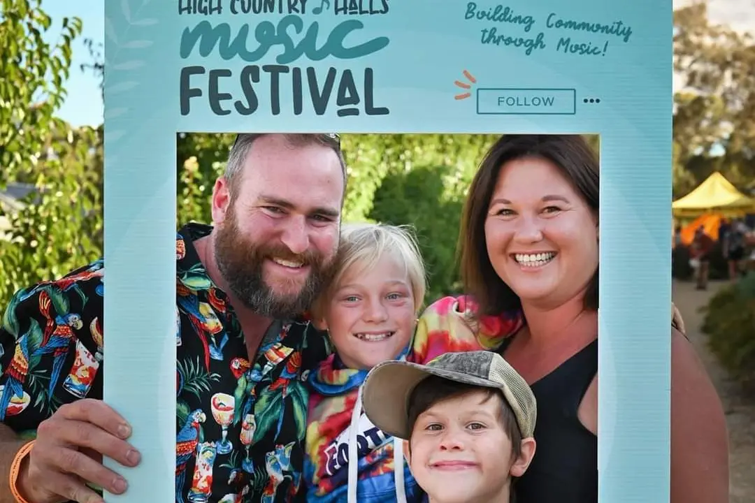 BIG SMILES: (left to right) Rohan Webb with Lachlan, Henry and Danielle. Id:39072
