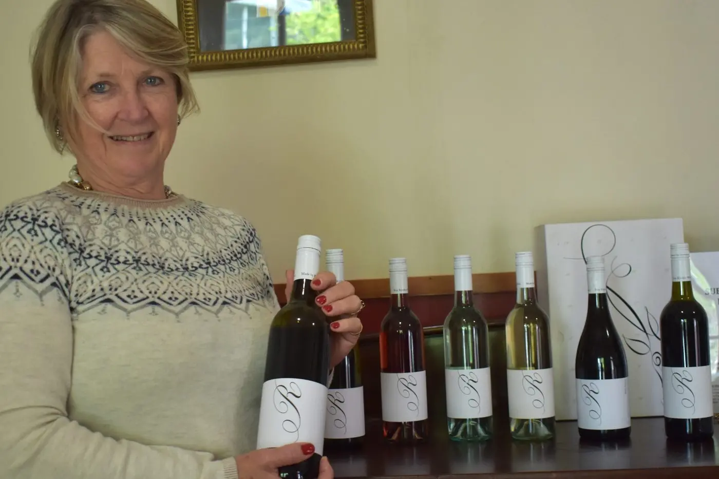 WINES RELEASE: Ros Ritchie with some of her new release wines which are now available. PHOTO: Pam Zierk-Mahoney