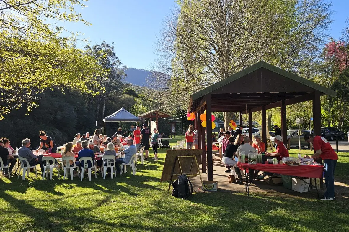PICNIC IN THE PARK: Around 60 volunteers gathered to enjoy the relaxed riverside atmosphere.