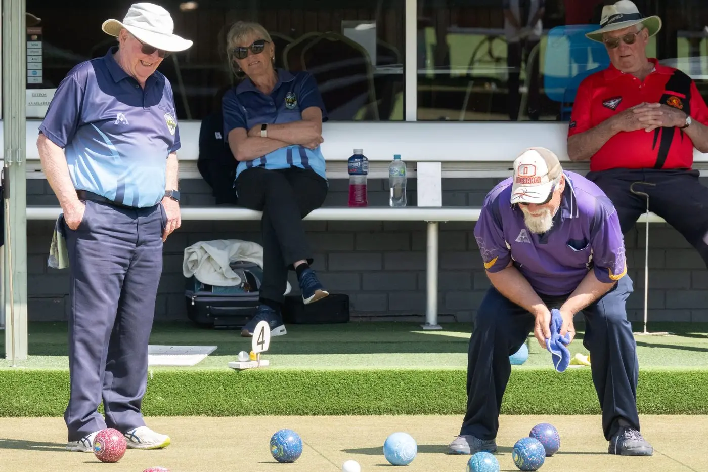 MEN\\'S CHAMPIONSHIPS TRIPLES IN MANSFIELD: Steve Lewis and Denis Sharpe watching the bowl roll in. PHOTOS: Supplied