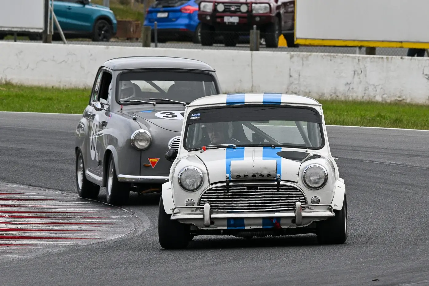 RACING: Tin Top Regularity Race 1 winner Len Read in his 1964 Mini Cooper. PHOTO: Colin Rosewarne  Id:42339