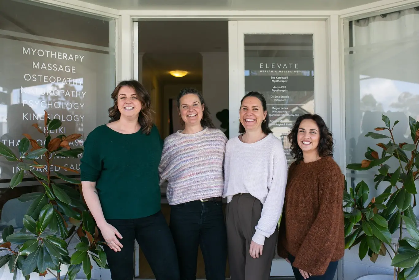FEELING GREAT: Your health and wellness team at Elevate on Chenery Street are Zoe Kettlewell, Uschi Steedman, Shayne Mitchell and Pauline Hughes.