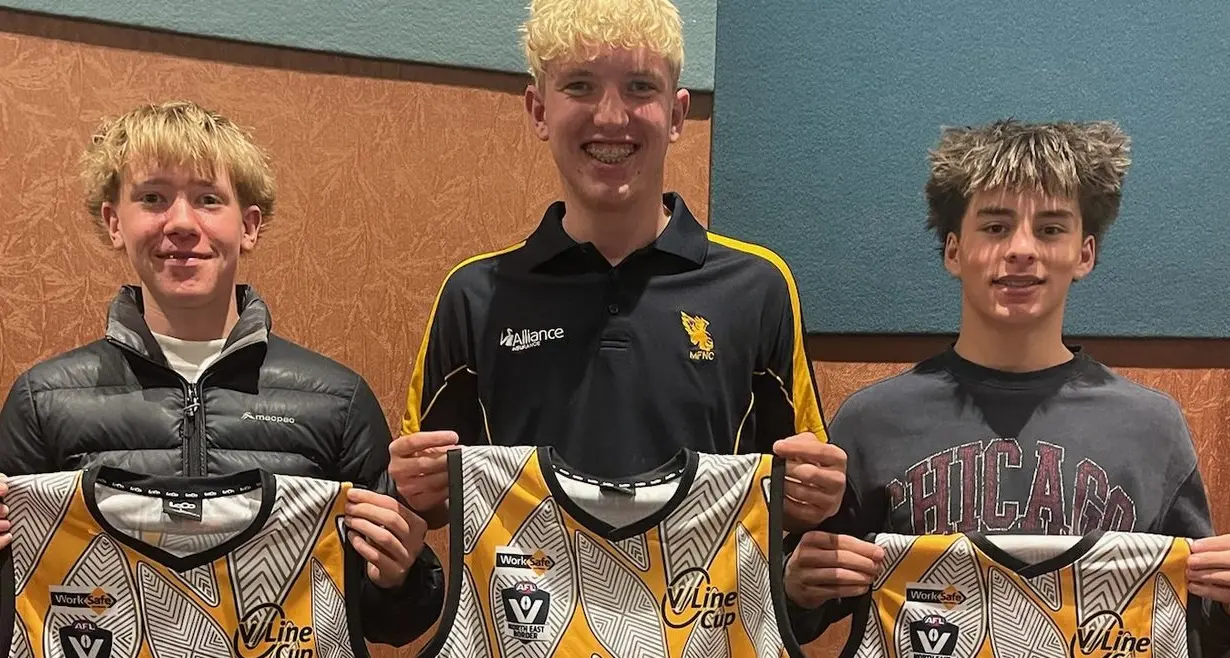 Putting on the jerseys for the V-Line cup