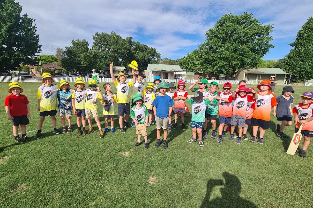 HAVING A BLAST: Mansfield Woolies Cricket Blast program kicked off recently, with a riot of colour now appearing Monday afternoons on Lords Oval for the rest of the school term and in February next year. Kids aged from five to 12 learn some of the basics of cricket while participating in various activities, finishing with small simplified games. For more information or for those interested in joining in on the fun, check out play.cricket.com.au (search for Delatite Cricket Club), with registrations staying open for the summer. PHOTO: Supplied