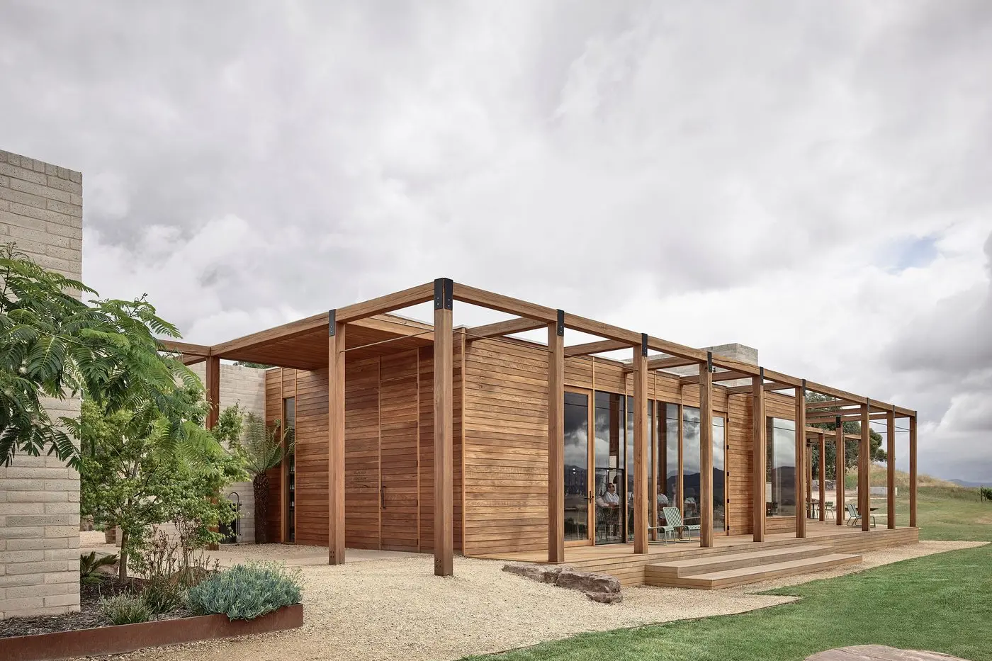 ARCHITECTURAL TRIUMPH: The Delataite Winery cellar door which opened in June 2021 was designed by Lucy Clemenger Architects. PHOTO: Dereck Swalwell