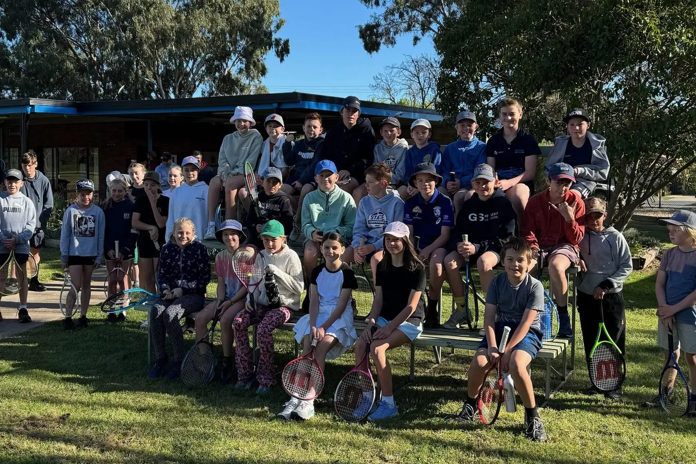 STRONG TURN-OUT: Forty junior players were ready for their season of tennis. PHOTO: Jo O\\u2019Brien \\n