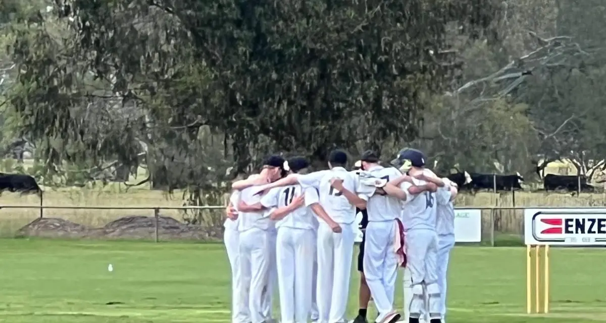 Delatite U16s celebrate a win at Whorouly