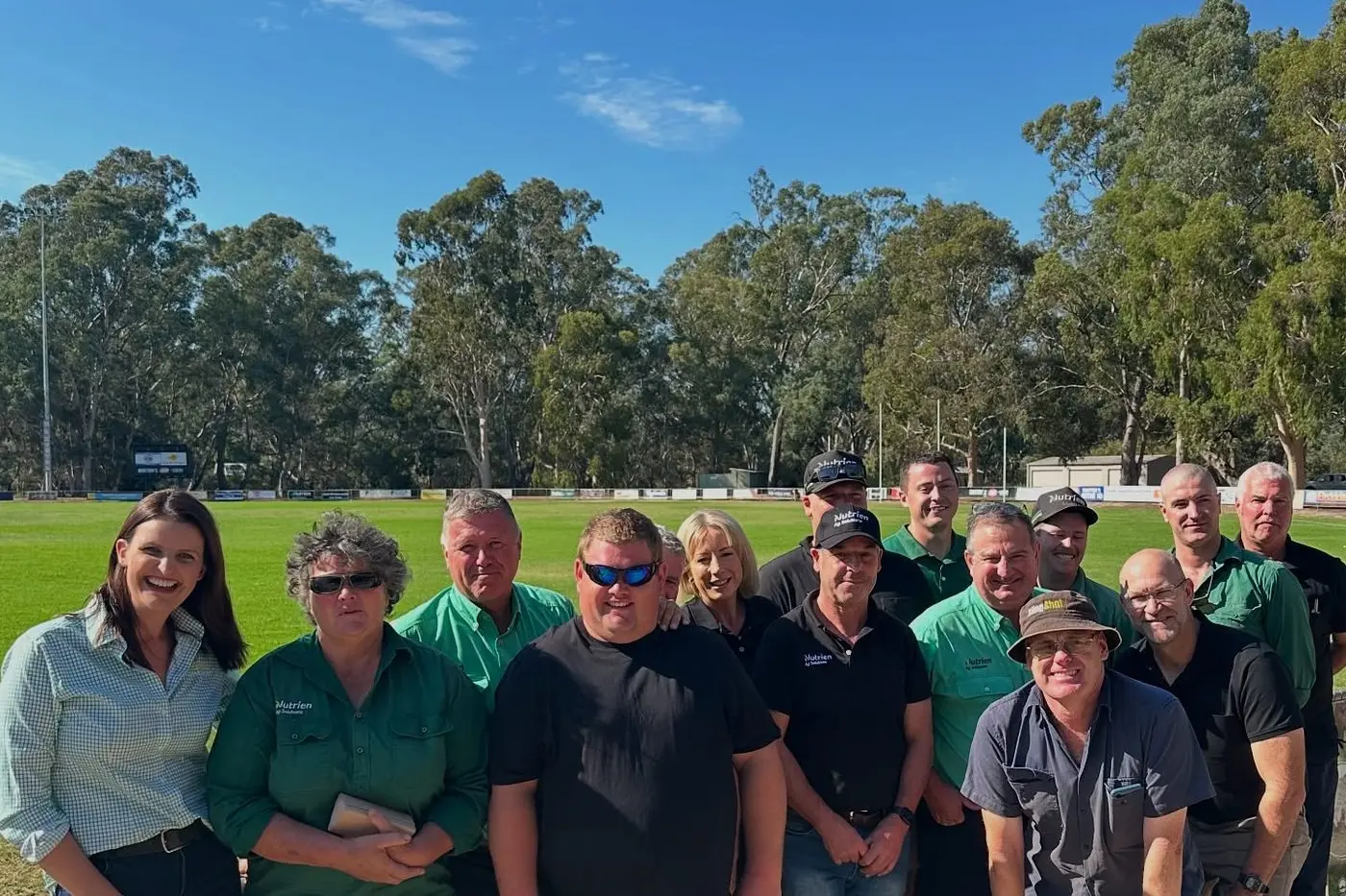 TALKING SUPPORT: Member for Euroa, Annabelle Cleeland, with farmers at the livestock drought maintenance session in Euroa. \\n