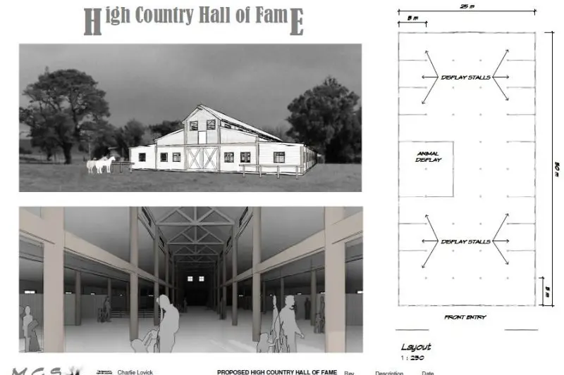 BIG PLANS: Pictured are the detailed plans for the proposed High Country Hall of Fame.