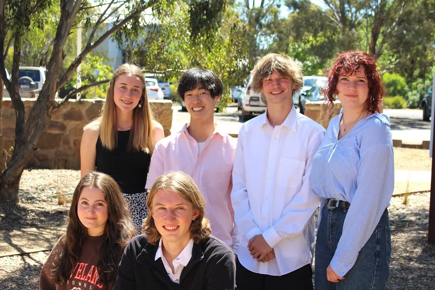TOP OF THE CLASS: MSC\\'s high achievers for 2021. (Front, from left) Hayley Moggach and Max Les. (Back, from left) Kaitlyn Mason, Harry Murakami, Austin Scott and Rose Hanratty. PHOTO: Jarrah Loh
