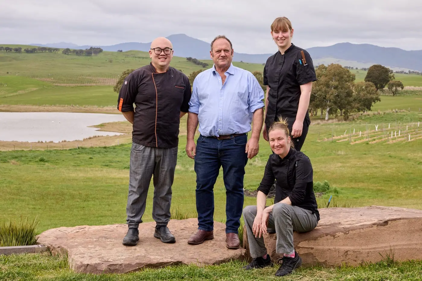 TEAM EFFORT: Alwyn Ong with David Ritchie, Maddison Schloss and (seated) Saskia Alfaro were recognised in the 2024 edition of The Age\\'s Good Food Guide, a significant achievement.\\nPHOTOS: Emily McCormack