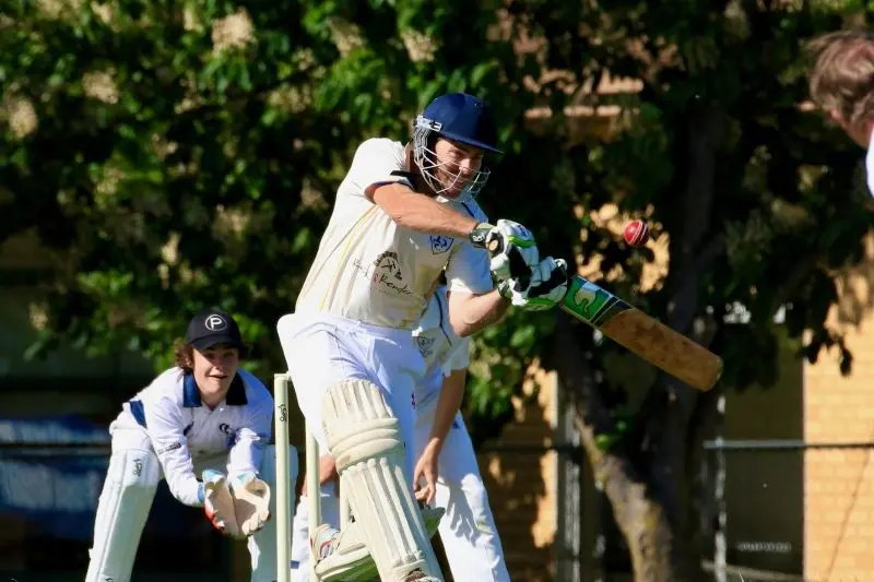 ANOTHER HIT: Jarrad Mahoney batted well for Delatite B Grade and got the home team close to the finish line during his term at the crease. PHOTO: Paul Martin