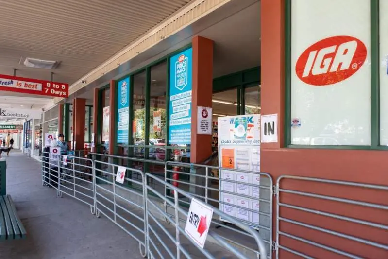 SAFER THAN EVER: Shops throughout Mansfield have had to adapt to new regulations - Marks IGA increased their security measures by adding a guard to help keep up with social distancing regulations.