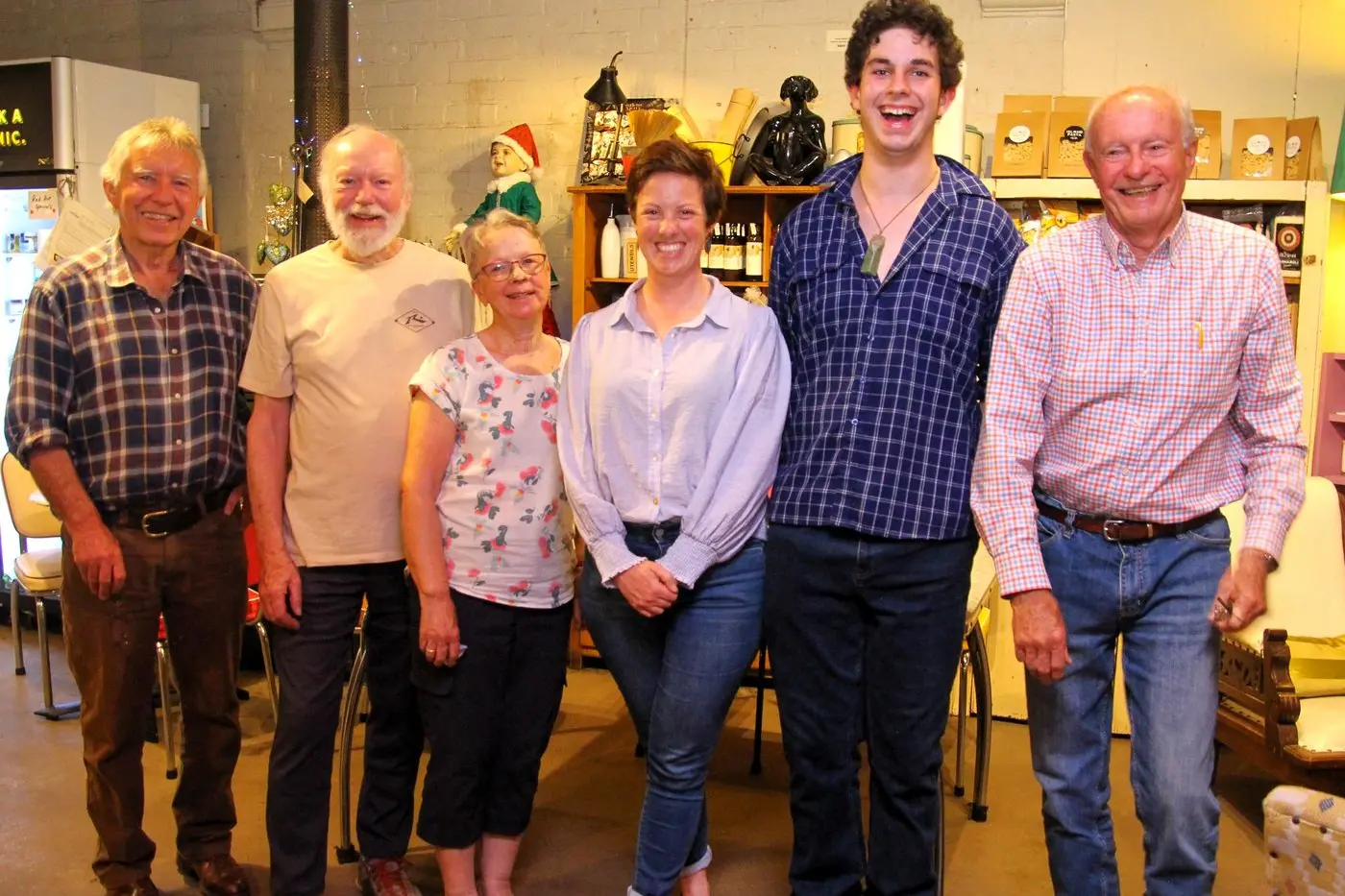 GOING FORWARD:  The Delatite Landcare committee for 2024/25 Jeremy Madin , John and Lyn Gras, representing Up2Us Rhiannon Quigley, Connor McFadden and John Gilson. PHOTO: Lynn Elder