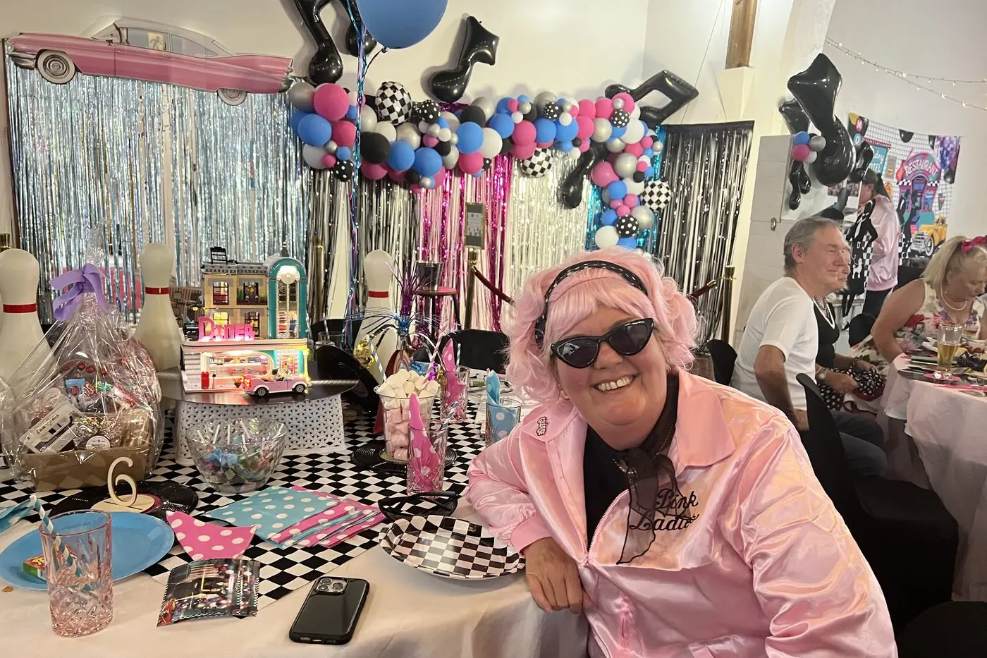 PRETTY IN PINK: Jo Arrowsmith was rocking the 50s with this outfit at the sock hop. PHOTO: Catriona Wilson