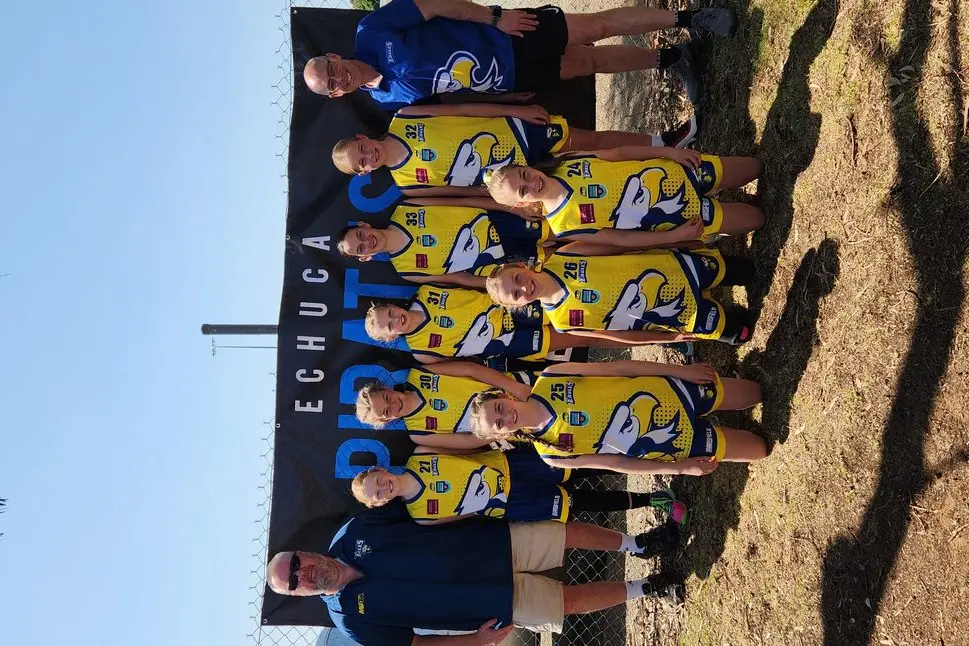 SOARING: Mansfield Eagles Under 14 Girls Gold team delivered strong performances at the Echuca Moama Junior Tournament, securing two close wins and showing great potential for the season ahead. PHOTO: Haley Tudor-Harrop.