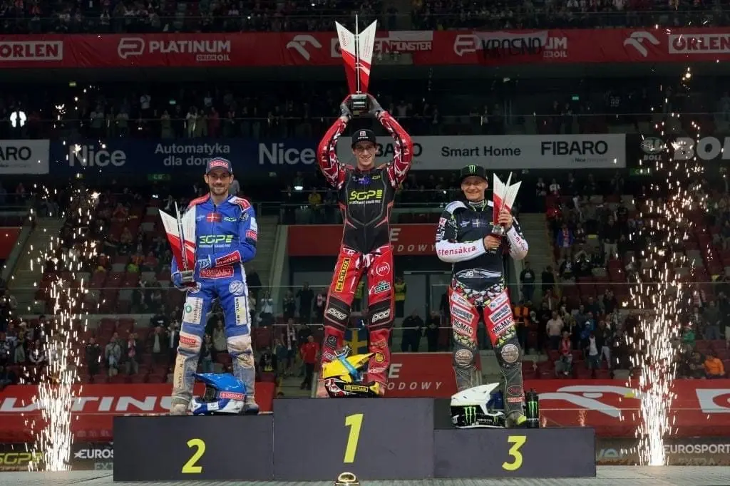 FIRING: Mansfield\\'s Max Fricke stormed to his second Grand Prix win before more than 50,000 spectators at the PGE Narodowy Stadium in Warsaw on the weekend.   Id:24861