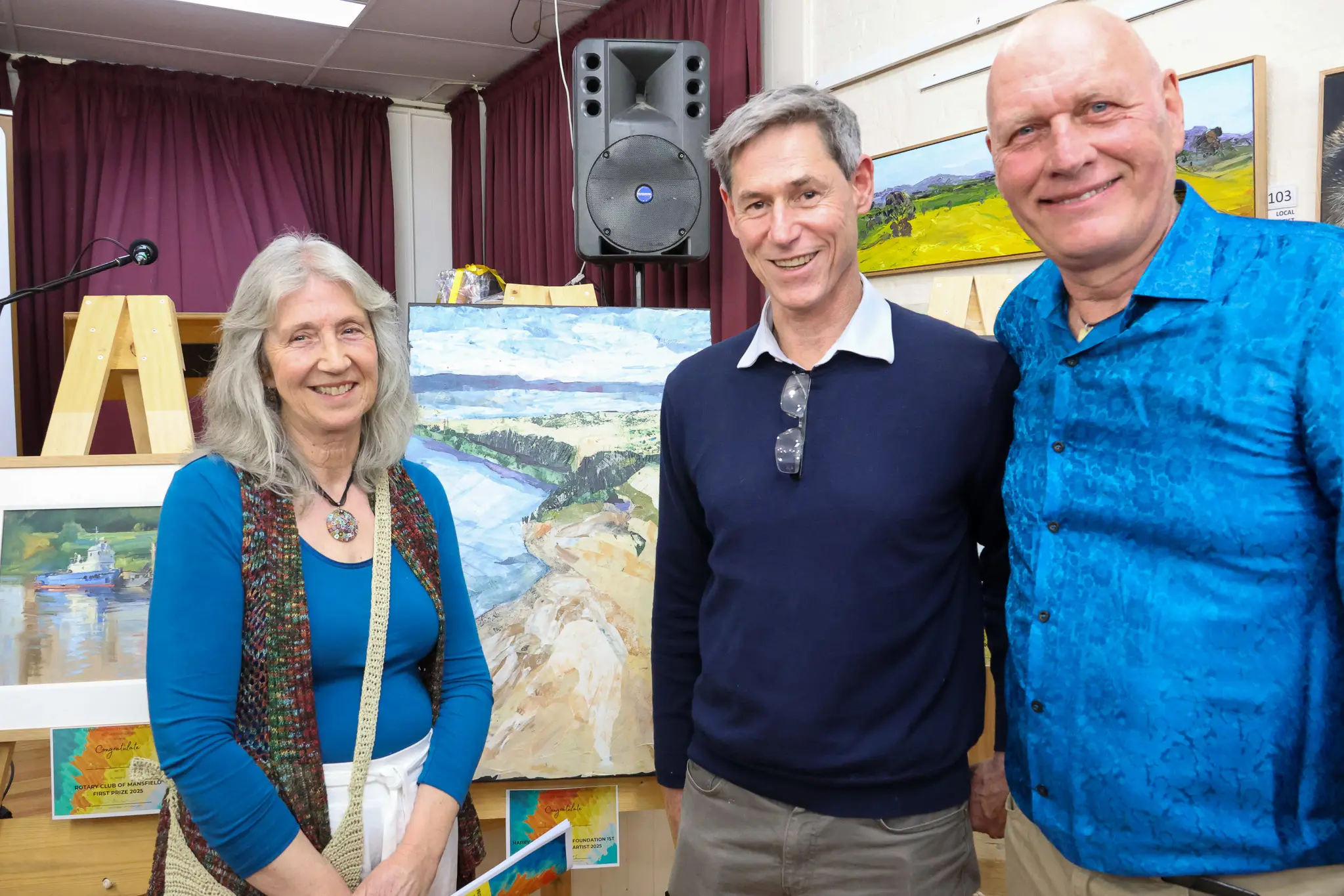 <p>ARTY: Local artist Judy Ciancio and her winning artwork</p>\\n
