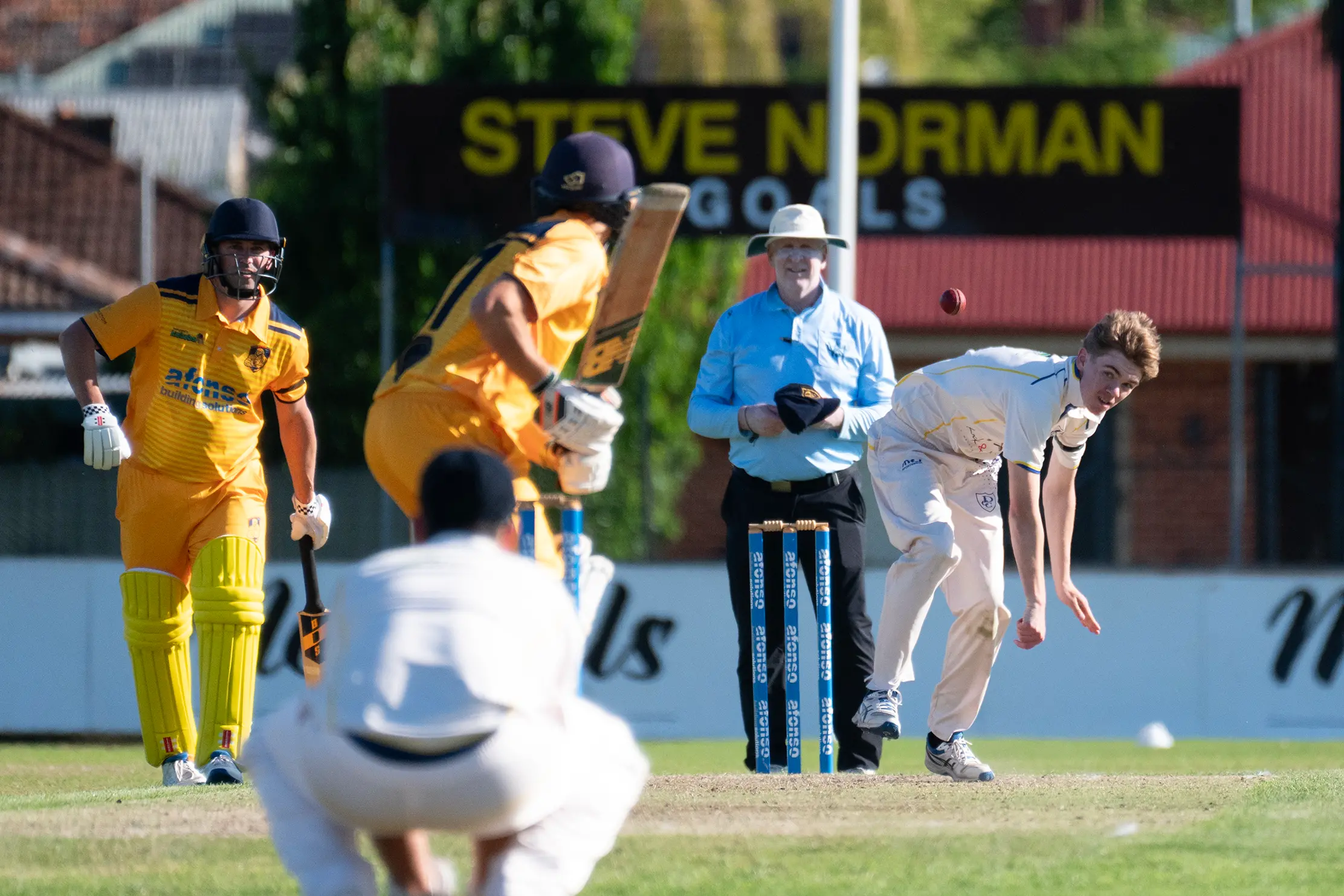 <p>IN FLIGHT: Noah Whittall steams in during his spell for Delatite.</p>\\n