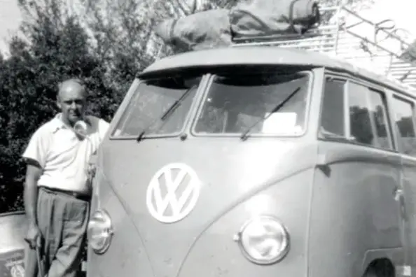 <p>CIRCA 1950s: Hector Stewart completed the Mansfield to Woods Point mail run in his Kombi.</p>\\n