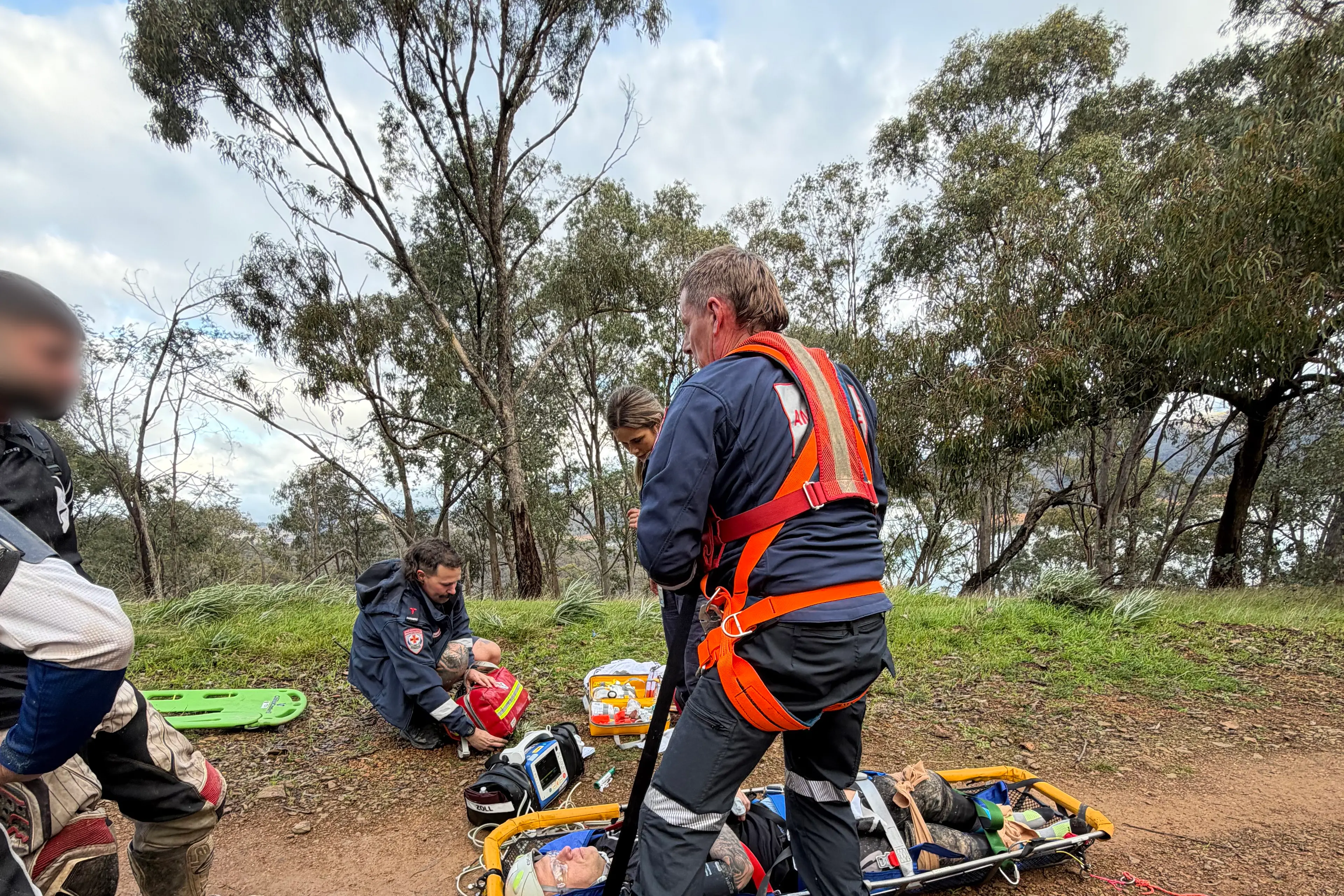 <p>Mansfield paramedics Courtney Farren and Will Telley work with Air Ambulance crews</p>\\n