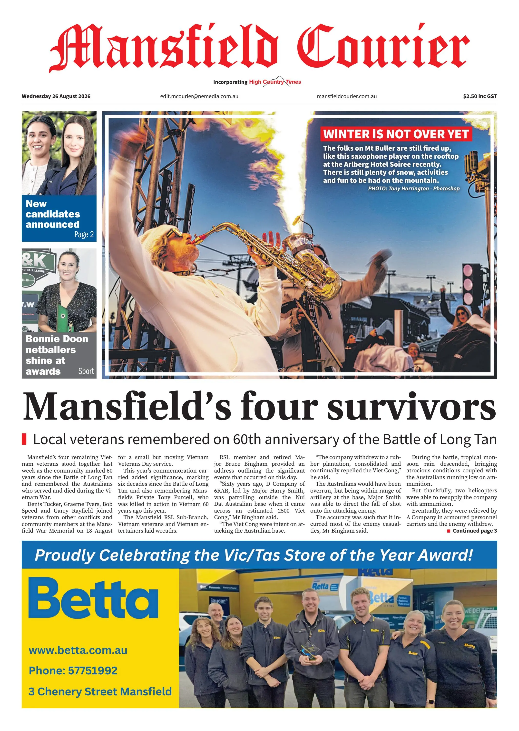 Mansfield Courier, Wednesday, August 26, 2026