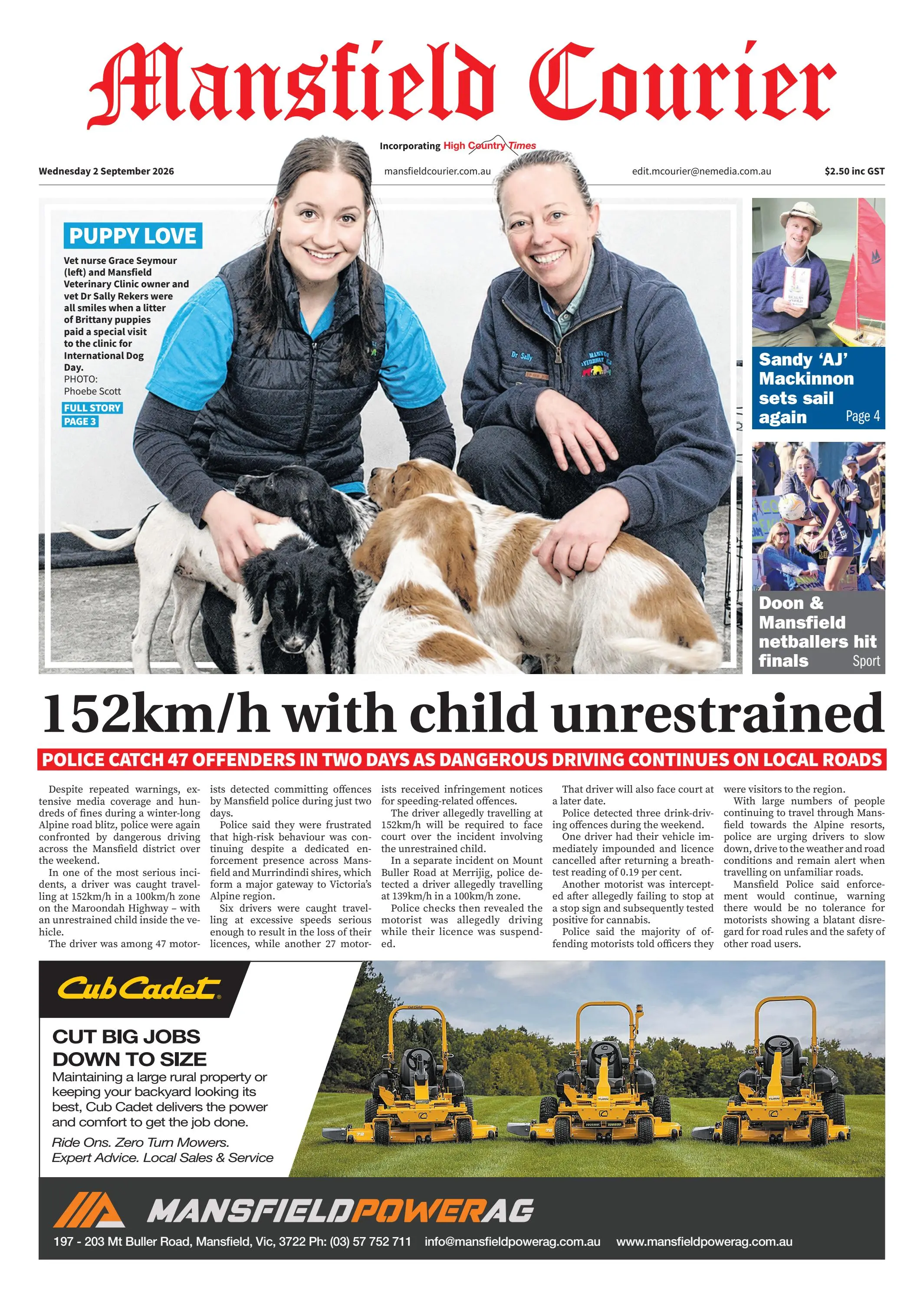 Mansfield Courier, Wednesday, 2 September, 2026