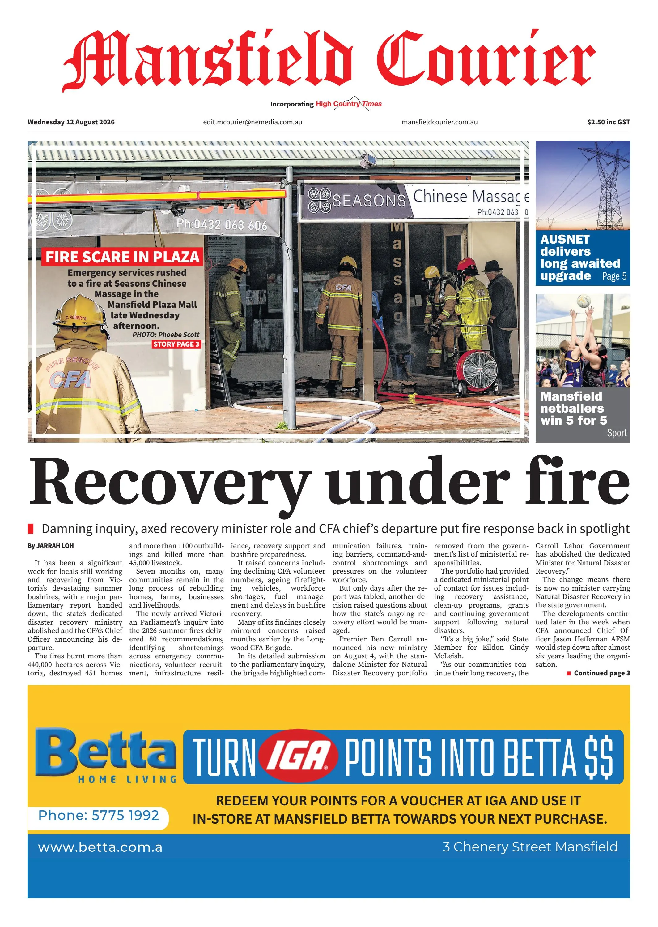 Mansfield Courier, Wednesday, 12 August, 2026
